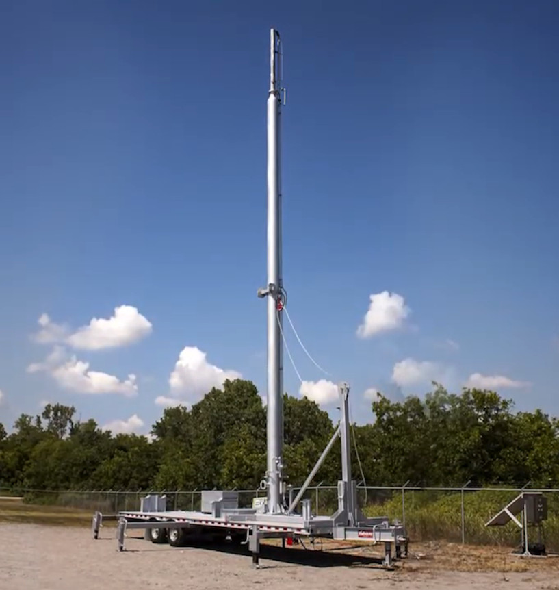 portable flare stack rentals alberta & sk - OSY Rentals - This image shows a portable trailer mounted flare stack ready for deployment